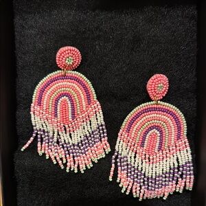 Colorful Beaded Fringe Earrings